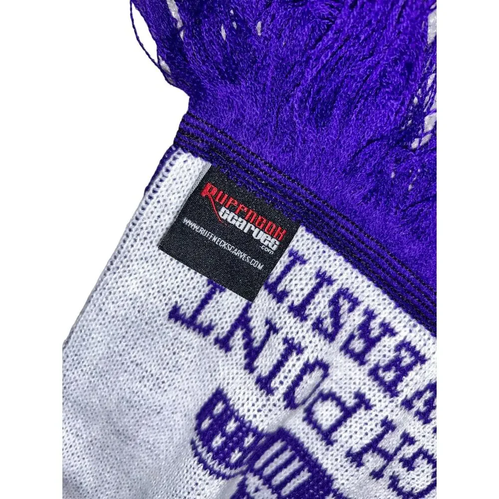 High Point University‎ Scarf - HPU Panthers Knitted Classic Purple White Reverse
